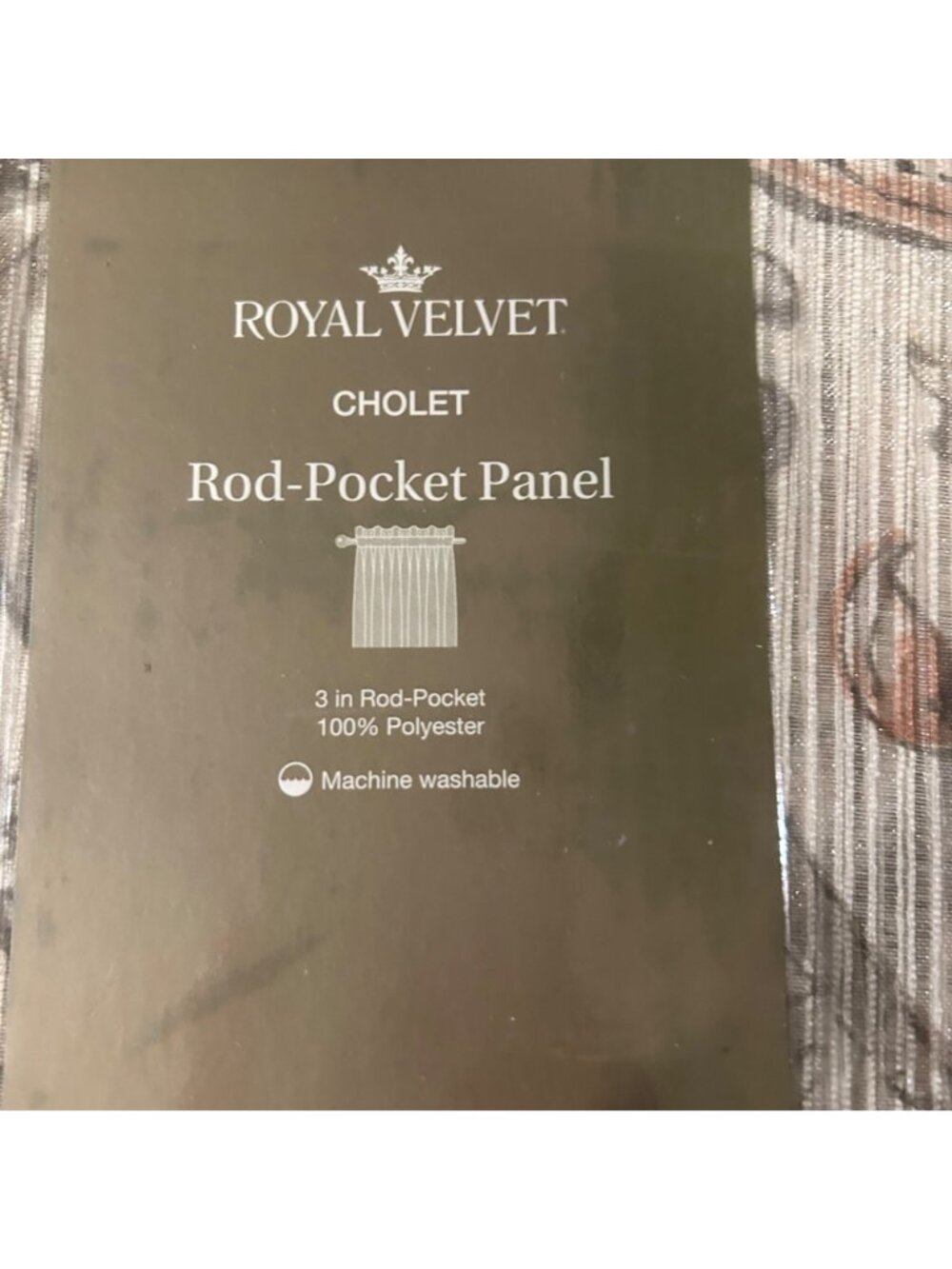 "Royal Velvet Cholet Curtain Set 2 Rod Pocket Panels Floral Beige Rust 50"x 84" - Picture 11 of 14